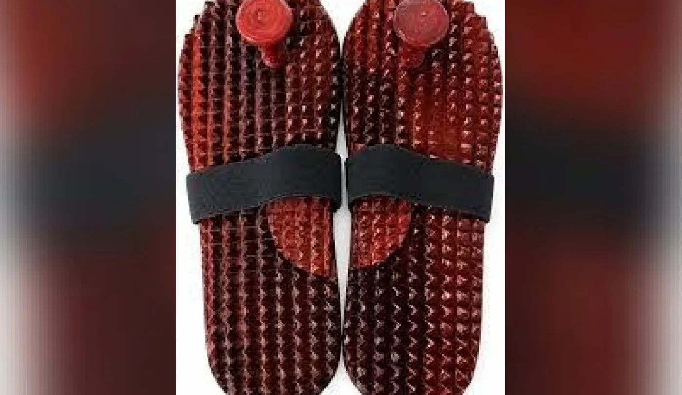 Red sandalwood Traditional Wooden Paduka (Acupressure Slippers) from the Arka Crimson catalogue